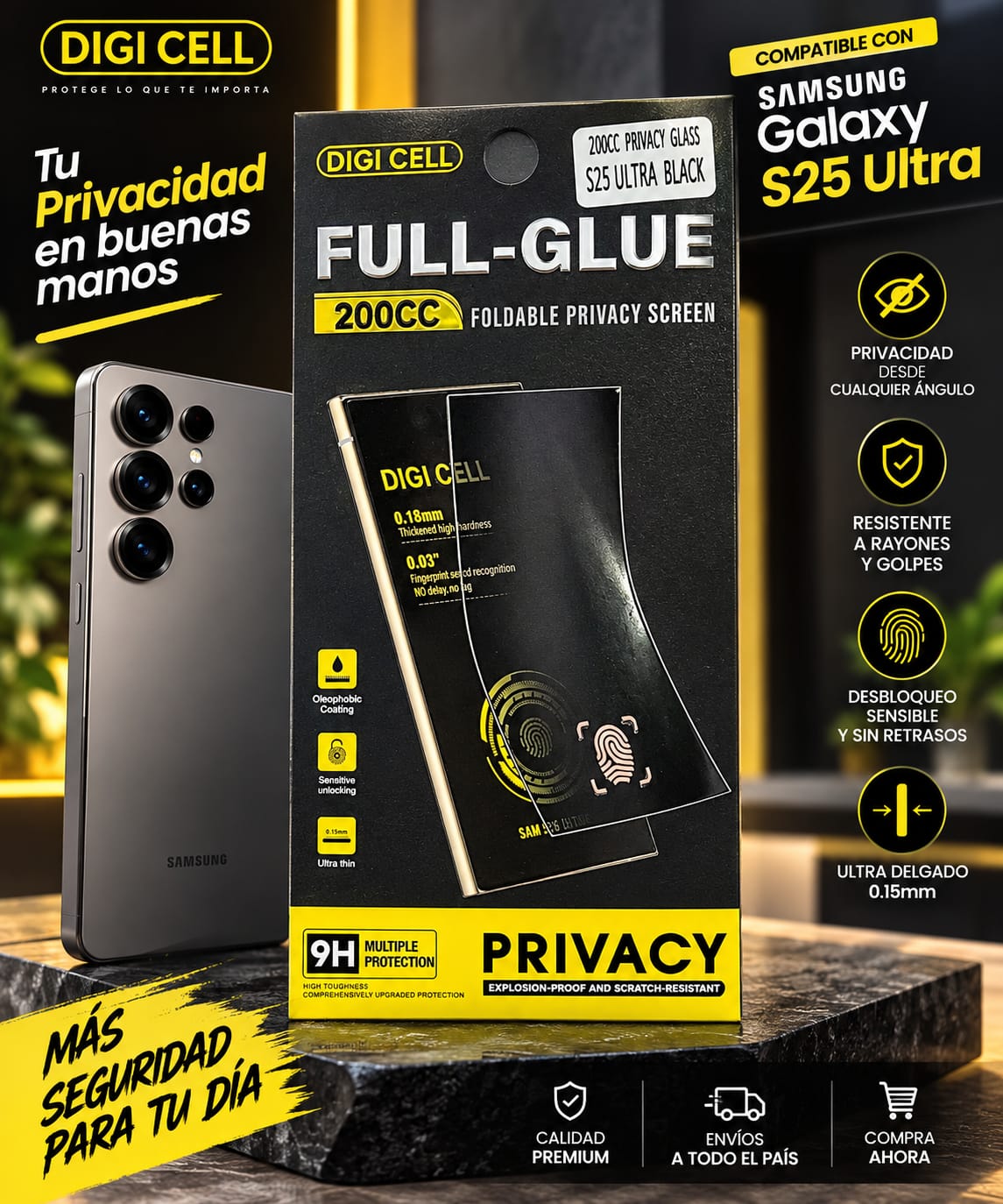 Glass 200cc Anti Espia Samsung Galaxy S25 Ultra